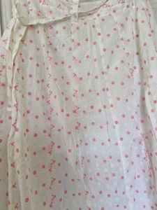 White Pinteresty Skirt With Pink Flowers