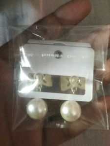 Bow Pearl Drop Earrings