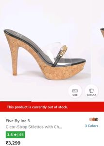 Clear-Strap Stilettos with Chain Accent