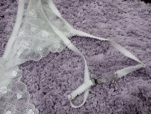 Lace Suspender Belt - White