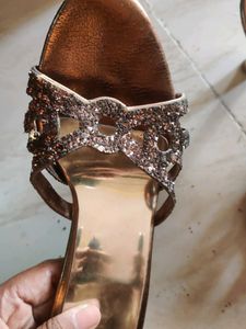Golden And Copper Colour Heels