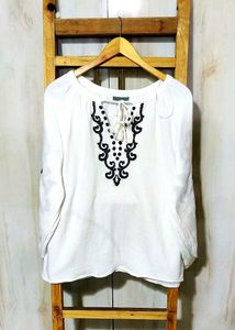 White Embroidered Top size-42-44