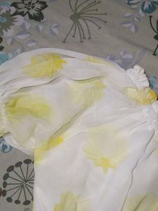 Yellow Floral Smocked Top