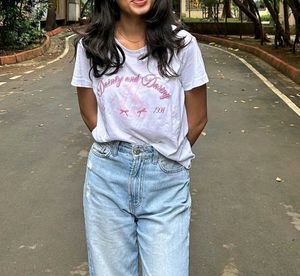 White Feminine Top, With Bow Print