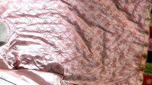 Embroidered Quilted Fabric Piece