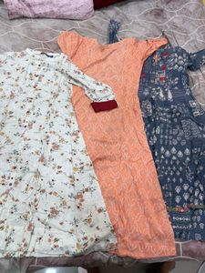 Set Of 3 Daily Home Wear Cotton Kurti