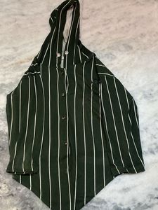 Striped Hooded Shirt