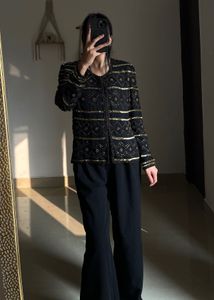 Classic WOMAN BLACK GOLD SEQUINS Jacket