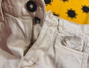 Light Wash Beige Wide Leg Jeans