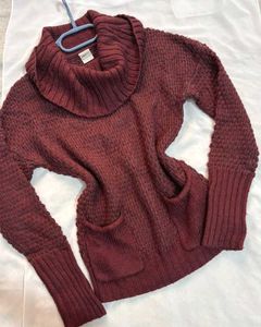 🎁Buy1 Get1 Free Cozy Burgundy Knit Sweater B