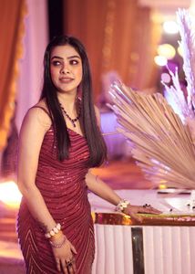 Burgundy Sequin Cocktail Dress