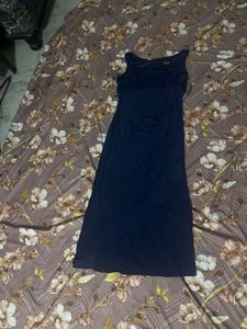 Navy Blue Sleeveless Gown