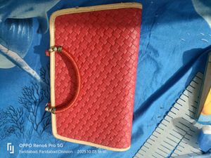Red Woven Clutch