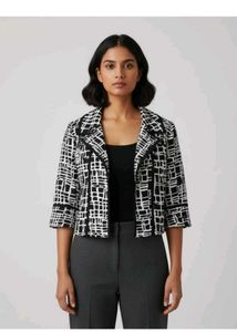 Abstract Print Cropped Jacket