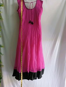 🥰Pink Anarkali Kurti, Net Fabric