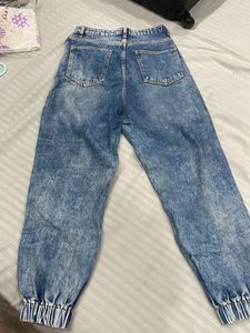 Acid Wash Denim Joggers