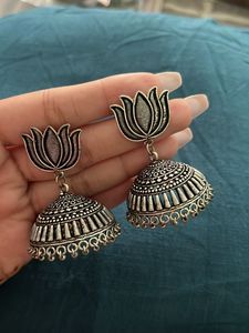 Lotus Jhumka Earrings