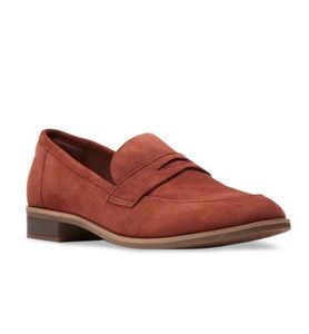 Clarks Women Brown Suede Loafers