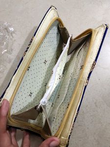 New Blue Embroidery Clutch