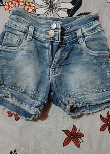Distressed Denim Shorts