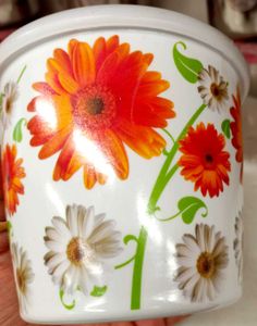 Floral Plastic Storage Container with Lid – 500 ml