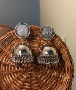 Silver Jhumka Earrings
