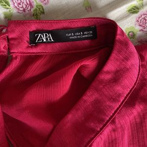 Zara Satin Pink Top