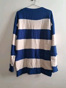 Blue and white sweater