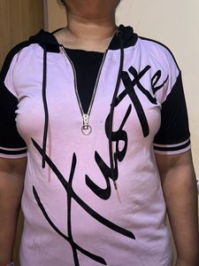 Hustle Print Hoodie Dress