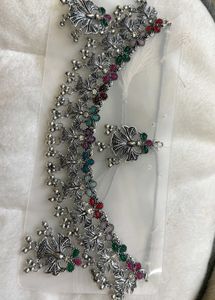 Oxidized Silver Peacock Jewelry Set