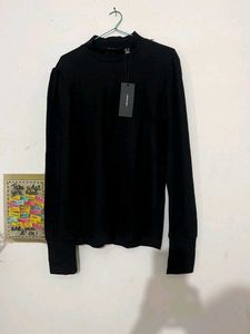 🖤Ribbed Mock Neck Long Sleeve Top