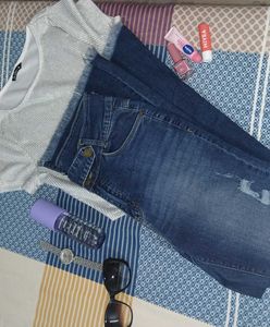 Wide Leg Denim Jeans