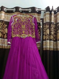 Beautiful Ethnic Purple Gown With Duppatta