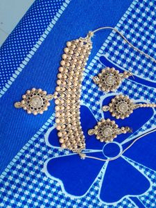 golden choker set with teeka