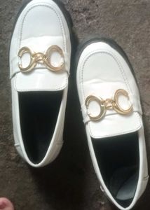 White Platform Loafers