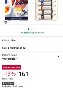 12 Watercolor Tube Paint Colours Set Faber Castell