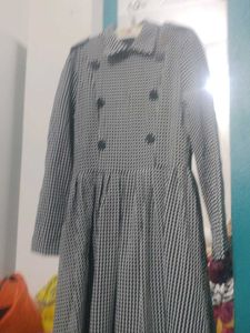 Houndstooth Print Overcoat