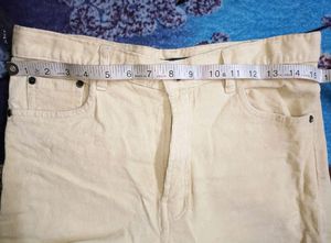 Unisex Corduroy Cream Pant For Formal &amp; Casual Loo