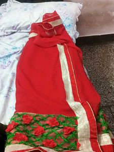 red rose saree