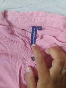 Pink Button-Down Tunic