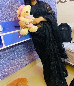 Net With Pearl Black Saree