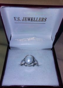 Real Silver Pearl Ring
