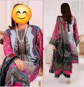 Aasha Designer Pink &amp; Grey Salwar Kameez