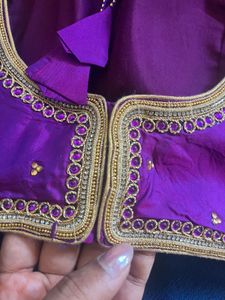 Elegant Purple Saree Blouse