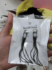Black Tassel Drop Earrings