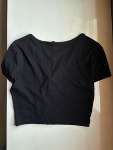 Cute Black Button-Up Top