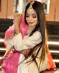 Anarkali Suit With Contrast Dupatta