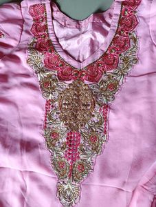 Party Wear Georgette Kurti &amp; Silk Pant