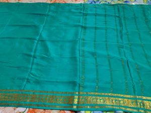 Elegant Teal &amp; Gold Saree