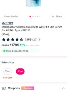 Hyalu‑Cica Water‑Fit Sun Serum SPF50+